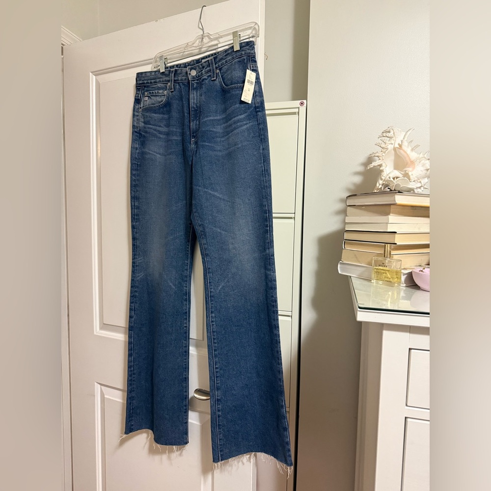 Ag Adriano Goldschmied Blue Flare Wide Leg Jeans